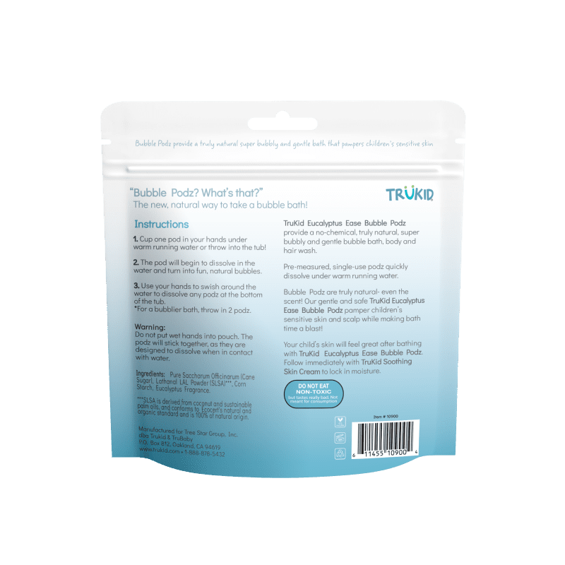 10900 TruKid Eucalyptus Ease Bubble Podz 10ct back